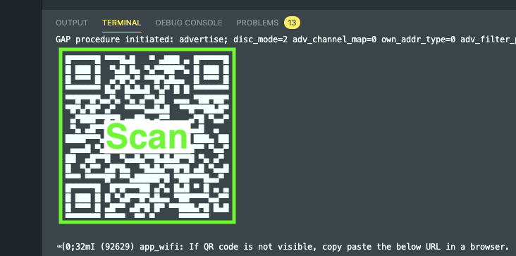 Scan the QR code in serial output
